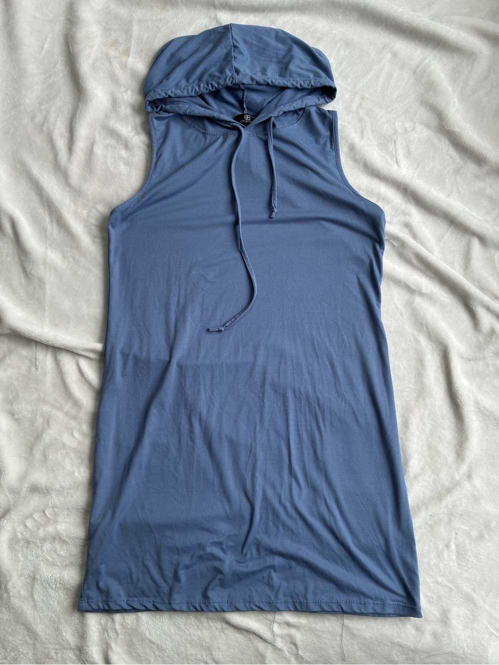 BB Collection Sleeveless Hooded Dress Blue | Athletic Lounge Hoodie Dress M